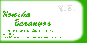 monika baranyos business card